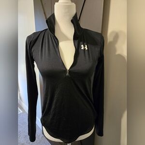 Under Armour Women's Black Zip-Up Long Sleeve Tee